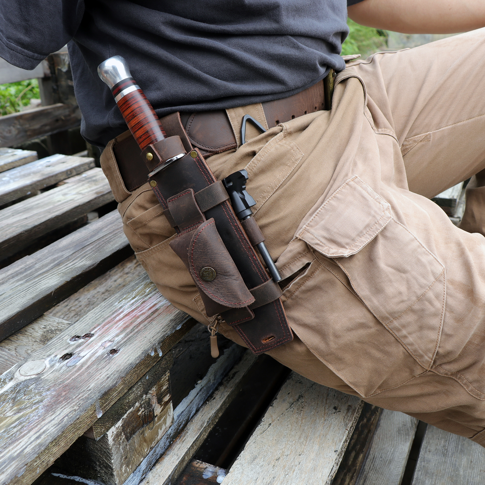 Tourbon Camping Leather thKnif - Bushcraft Knife Fixed บทวิจารณ์และราคา