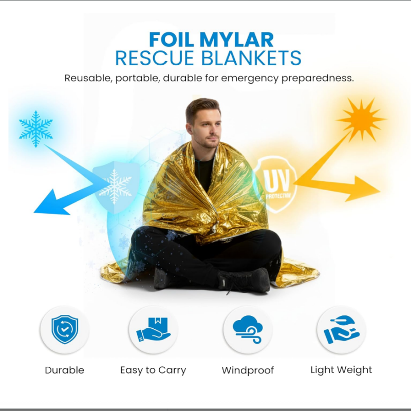 10 Pack Gold Reflective Emerge - Survival Blanket Reflective บทวิจารณ์และราคา