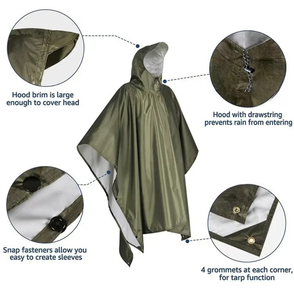 Outdoor Multifunctional 3 In 1 - Emergency Poncho Rain บทวิจารณ์และราคา