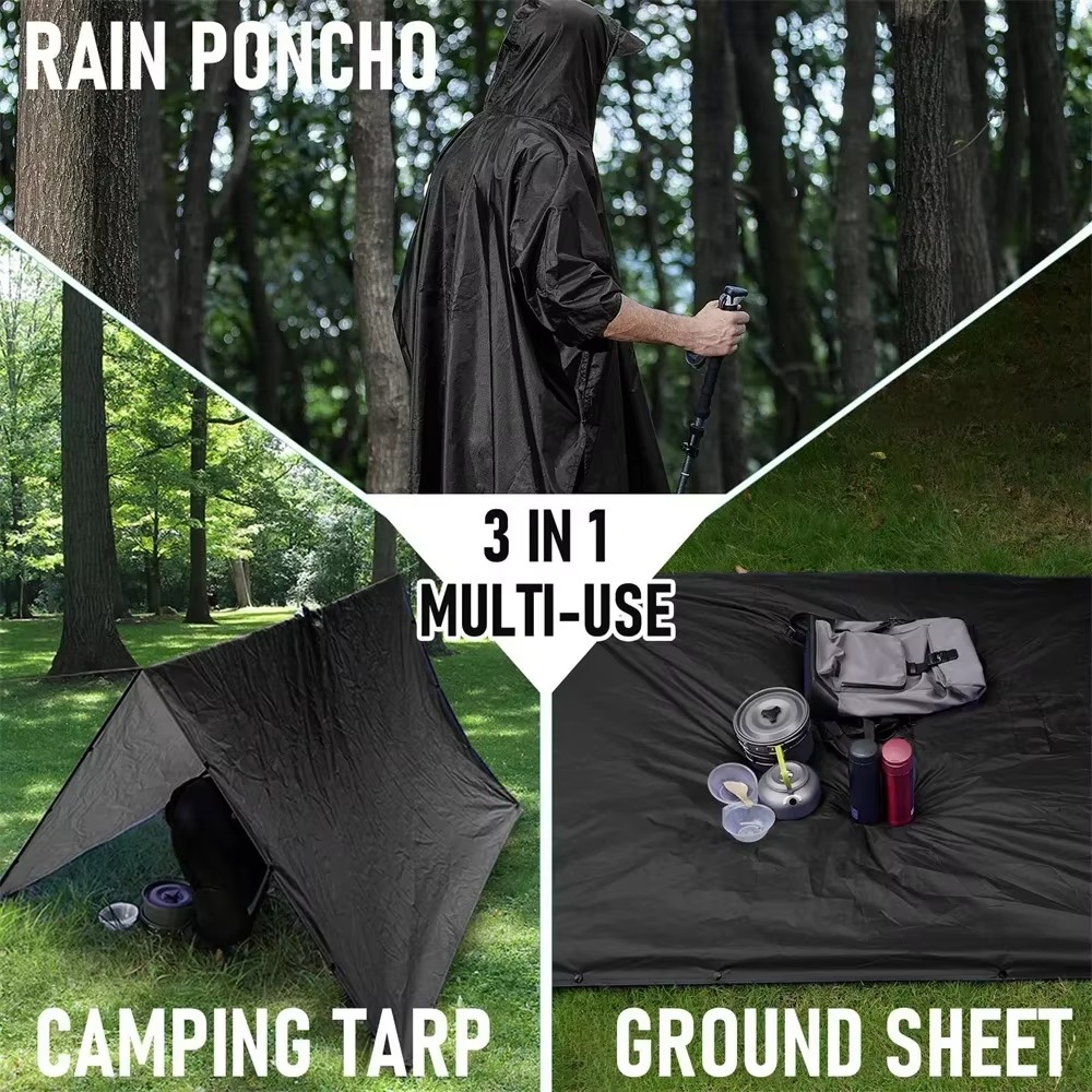New 3 in 1 Outdoor Raincoat Ho - Emergency Poncho Rain บทวิจารณ์และราคา