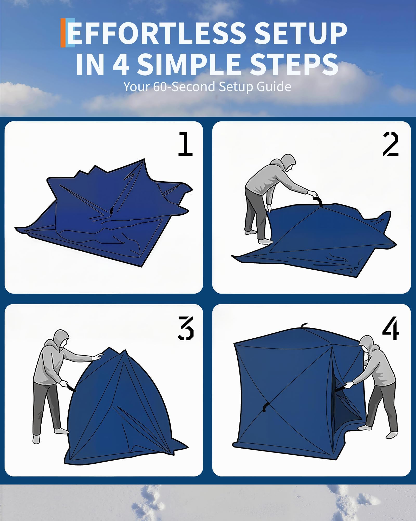 Pop-Up Ice Fishing Tent Hub-St - Emergency Mylar Tent บทวิจารณ์และราคา