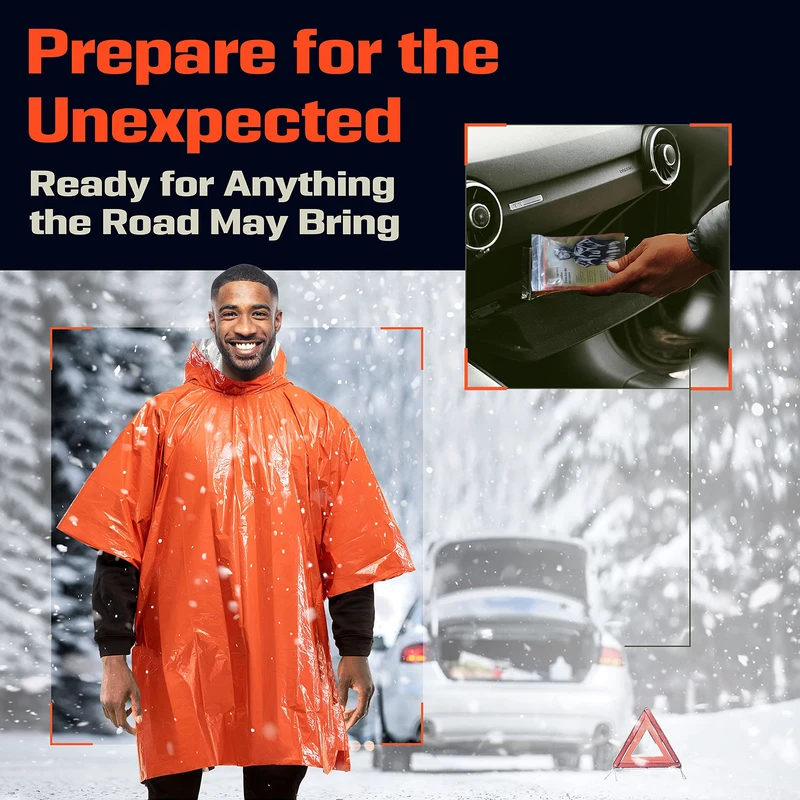 Aluminum Coated Hooded Emergen - Emergency Poncho Rain บทวิจารณ์และราคา