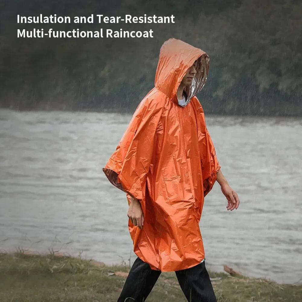 Aluminum Coated Hooded Emergen - Emergency Poncho Rain บทวิจารณ์และราคา