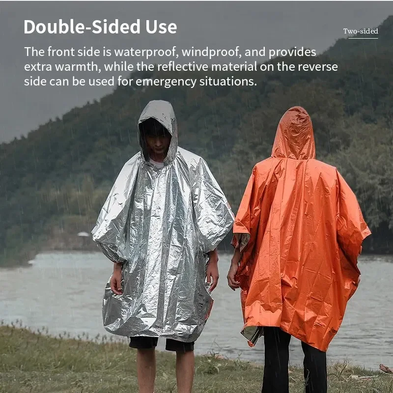 Aluminum Coated Hooded Emergen - Emergency Poncho Rain บทวิจารณ์และราคา