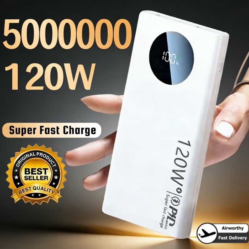 500000mAh Power Bank 120W Supe - Solar Emergency Charger บทวิจารณ์และราคา