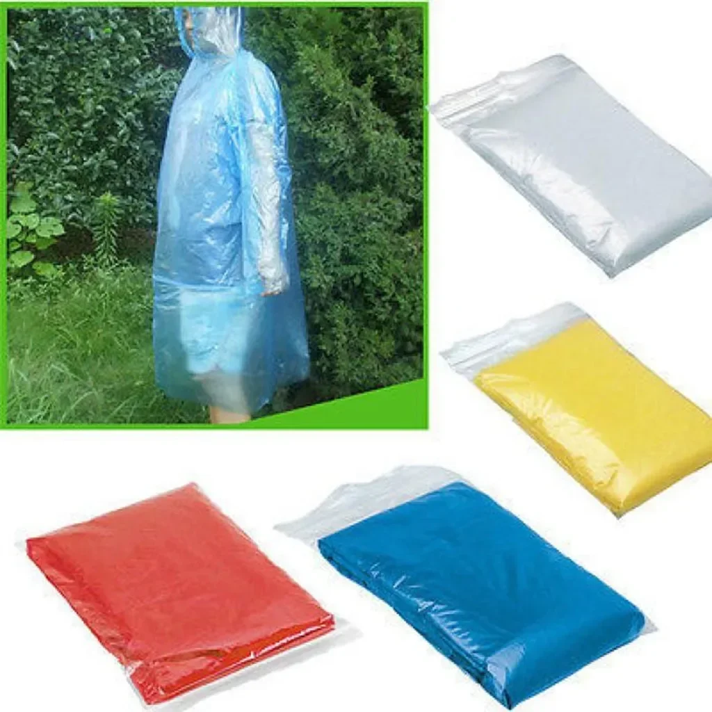 5/10PC Disposable Raincoat Adu - Emergency Poncho Rain บทวิจารณ์และราคา