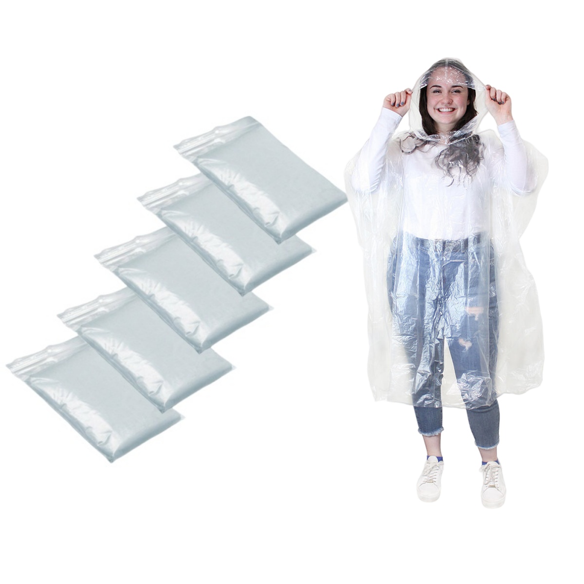 12Pcs Disposable Waterproof Ra - Emergency Poncho Rain บทวิจารณ์และราคา