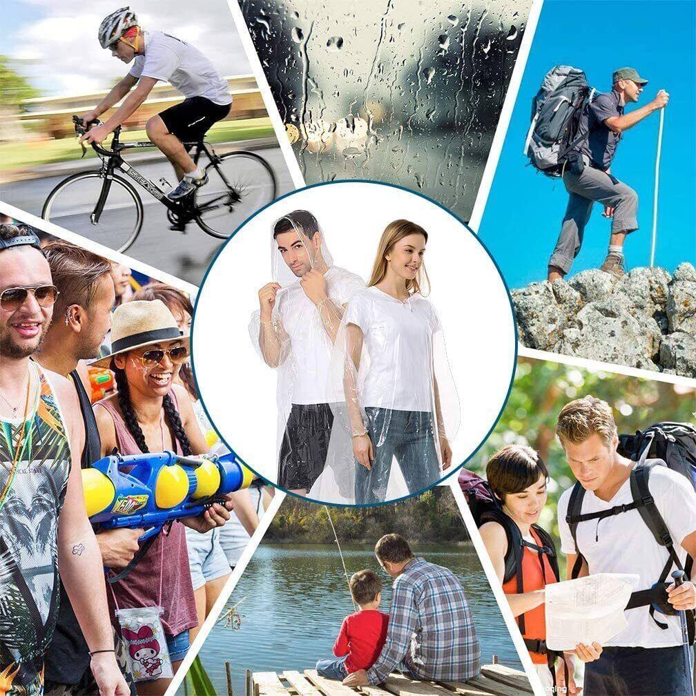 12Pcs Disposable Waterproof Ra - Emergency Poncho Rain บทวิจารณ์และราคา
